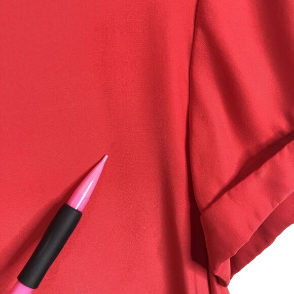 FRAME 100% Silk Blood Orange Lace Up Mini Shirt Dress W/ Pockets Size Small - Picture 4 of 11